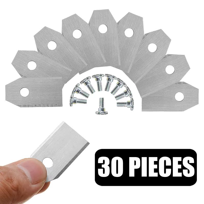 30Pcs Stainless Steel Lawnmower Blades Replacement Cutter 适