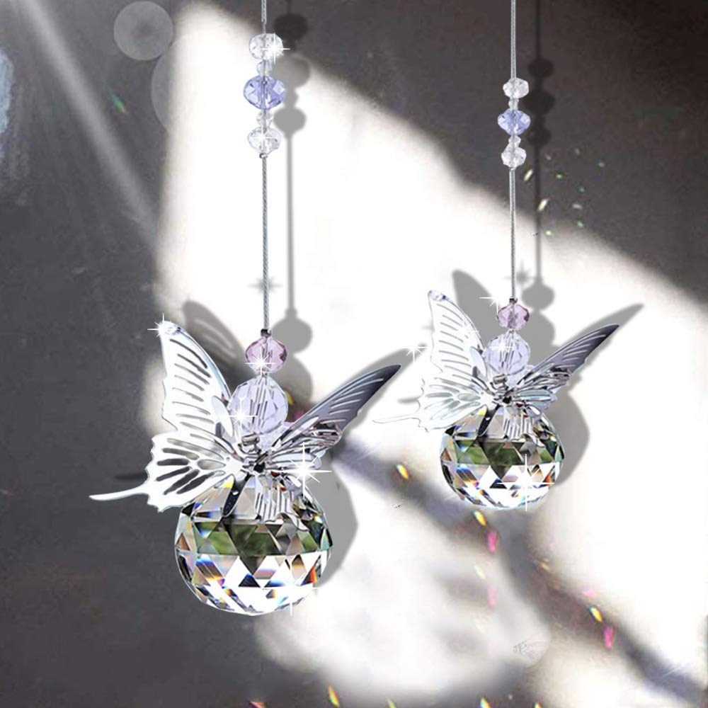 HD Handmade Butterfly Suncatcher Rainbow Maker Crystal  Pris