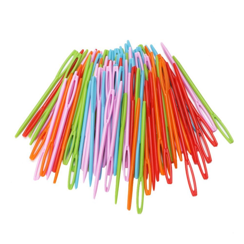 100pcs Multicolor  7cm Plastic Knitting Needles Crochet Hook