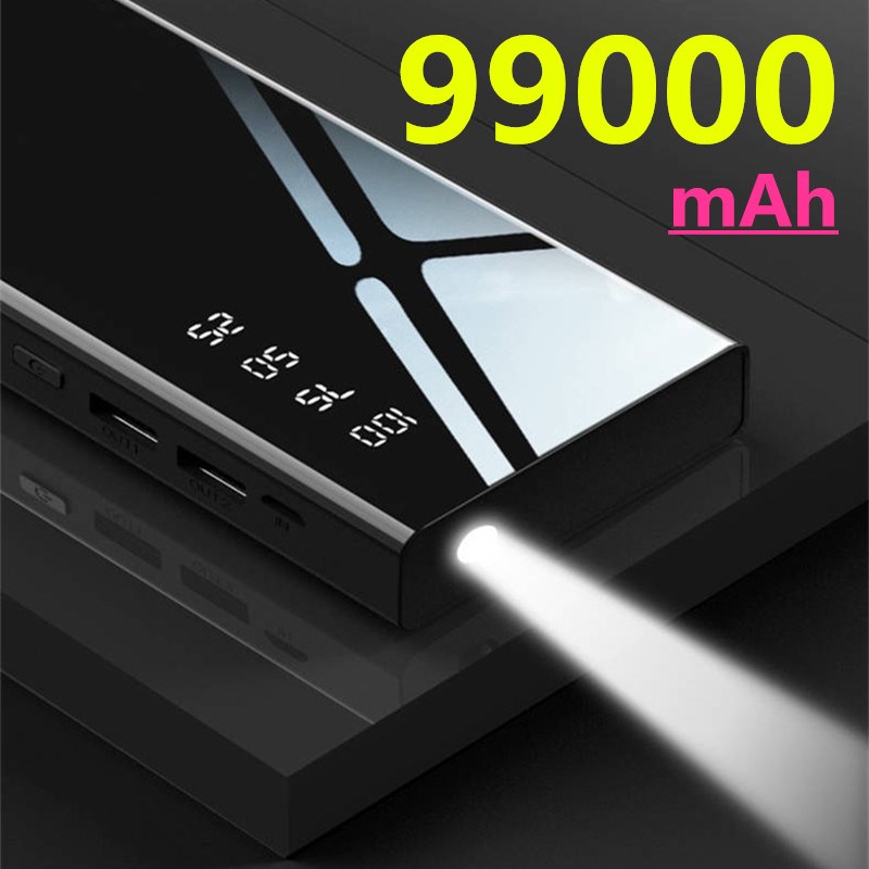 99000mAh Quick Charge Power Bank PD 45W 50000 mAh Powerbank