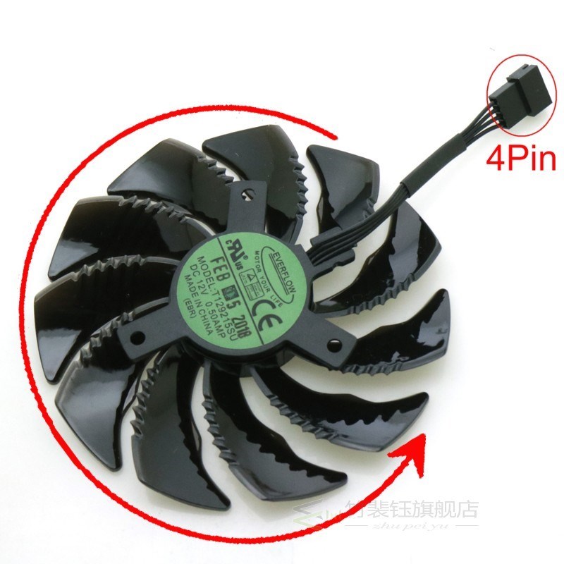 T129215SU 12V 0.50A 87mm VGA Fan For Gigabyte RX480 RX570 GT