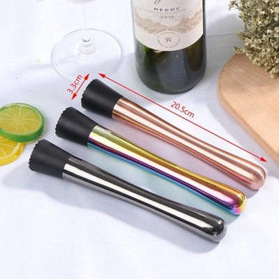 Metal Masher Stir Bar Bartenders Tool Cocktail Muddler,Swizz