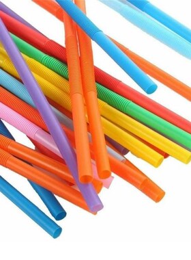 1 Pack Disposable Staw 100 Glass Straw Straws Striped Flexib