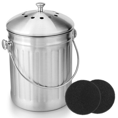 Compost Bin, Peel Bucket 适用于 Home Kitchen, Odorless Compo