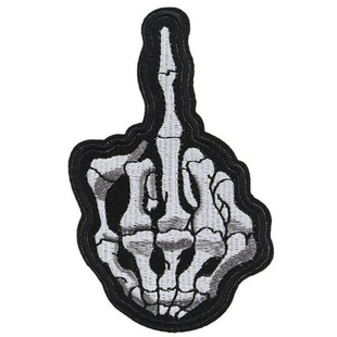 Hot Finger Skulls Skeleton Embroidery Patch Iron On Patches