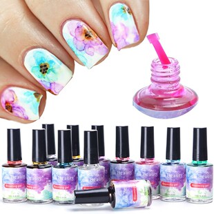 12pcs Blooming Nail Polish Gel Watercolor Ink Smoke Smudge