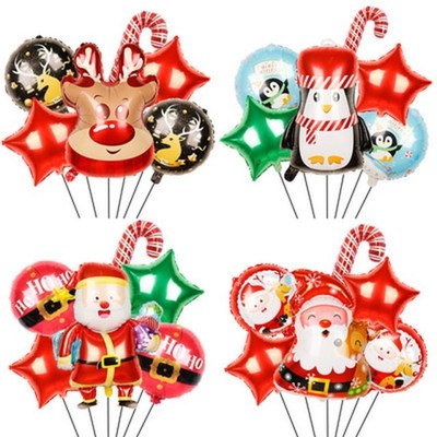 1 Set Navidad Merry Christmas Foil Balloons Santa Claus Snow