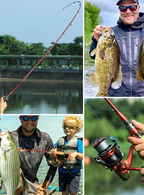 2.1m 2.4m Spining Fishing Rod Reel Combo Portable 4 Section