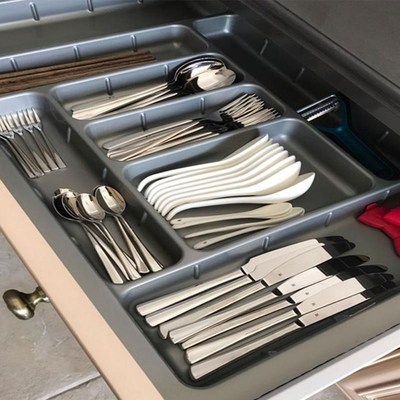 Drawer Cutlery Tray Kitchen Cabinet Chopsticks Storage Box B