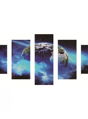 Home Decoration Embroidery Pattern Blue Cosmos Full Round Dr