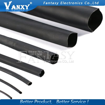 5 Meters High quality Black 2.5mm Heat Shrink Heatshrink Hea