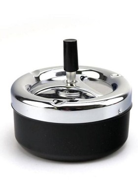 1pcs Windproof Press Rotating Lid Ashtray Metal Modern Rotat