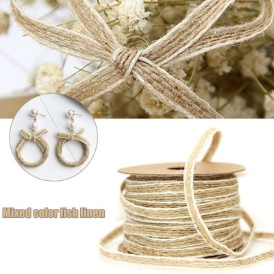 2 Rolls Braided Linen Line Ribbon Belt Material Handicraft H