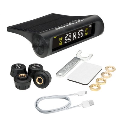 Solar TPMS Car Tyre Tire Pressure Monitor System With 4 Exte