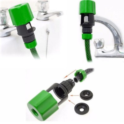 New Sink Faucet Tap Adaptor Green Water Hose Pipe Connector