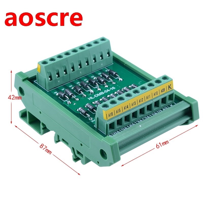 DIN Rail Mount 1 Amp 1000V Common Cathode 16 Diode Network M