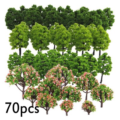 5/10/12/20/30/40/70pcs Model Trees Artificial Tree Train Rai