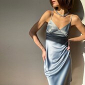 Deep Sexy 2020 Neck Satin Solid Dress Women Straight Paja