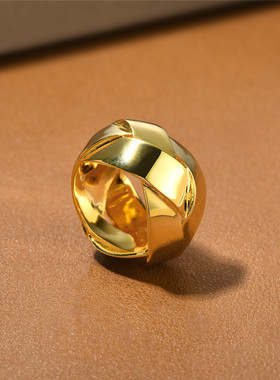 欧美高级金属铜镀18k真金复古个性独特缠绕指环小众时尚气质戒指