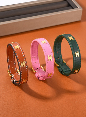 2024年新品凯旋门中古牛皮革手镯女欧美小众设计复古高级感手环女