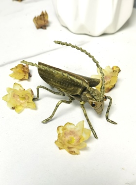 非遗文化工艺品草编昆虫棕编天牛