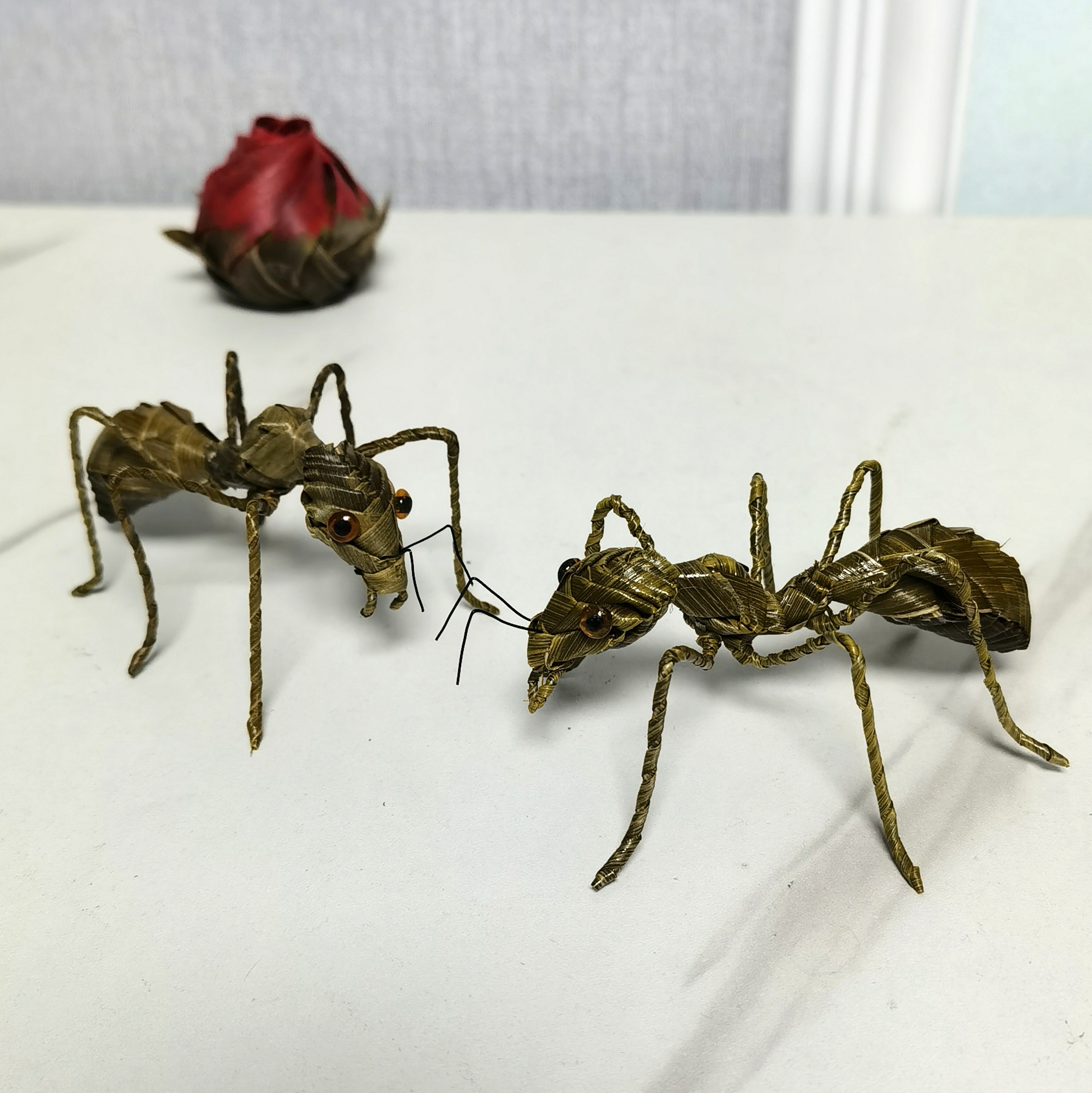 中国非遗棕编物质文化遗产草编中国龙棕编蜘蛛蚂蚁螳螂居家小摆件