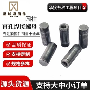 圆型盲孔螺母 盲孔圆柱螺母   定制各种非标尺寸盲孔螺帽冷镦加工
