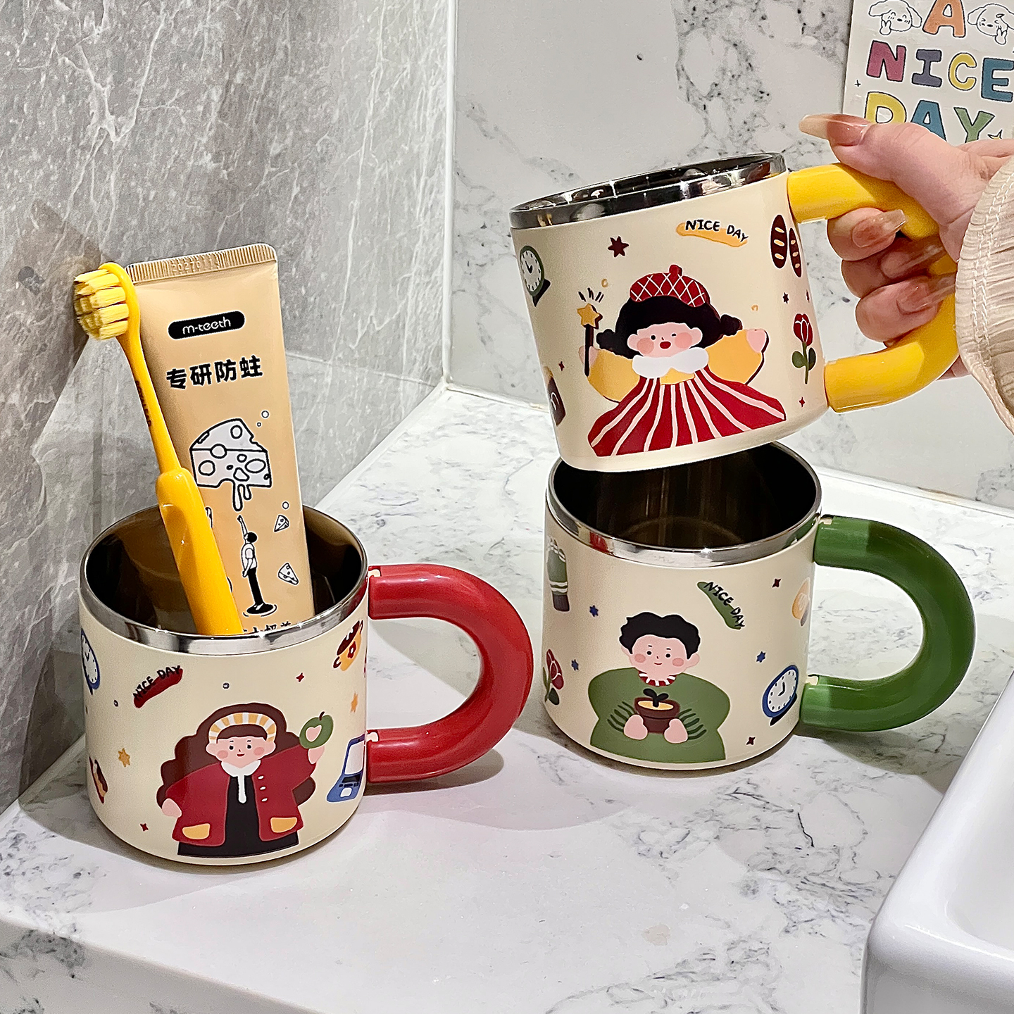 304不锈钢儿童漱口杯新款