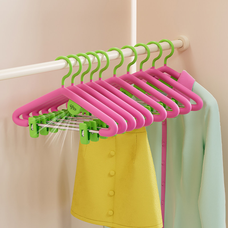 衣架带夹子家用挂衣加厚加粗加大衣撑子2024新款无痕防肩角衣裤架