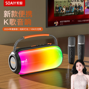 索爱SD-65家用k歌唱歌话筒一体麦克风蓝牙音箱户外便携小型广场舞