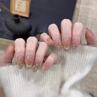 【塞纳黄昏】手工穿戴甲新款任敏同款法式高级感美甲春夏穿戴甲