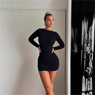 欧美风紧身包臀露背女士连衣裙European Bodycon Club Mini Dress