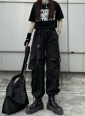 Korean style detachable cargo pants 女生韩版高腰可拆卸工装裤