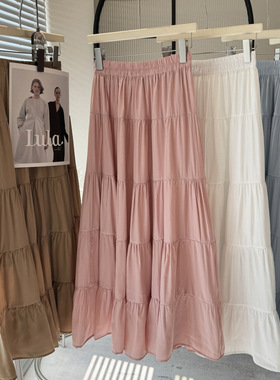 White puffy style patchwork cake dress白色蓬蓬风格拼接蛋糕裙