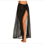 sexy 网纱黑色性感透视开叉半身裙 skirt slit mesh solid color