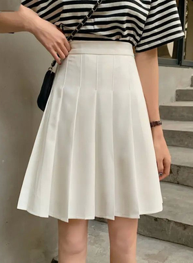 High-waisted, preppy elongated pleated skirt高腰加长款百褶裙