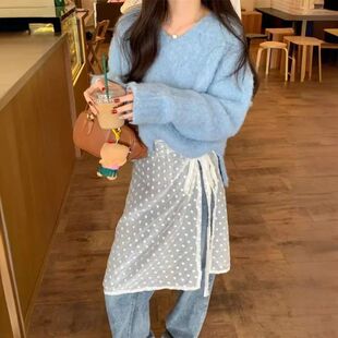 one piece 叠穿一片式 蕾丝短裙 skirt lace Put embroidered