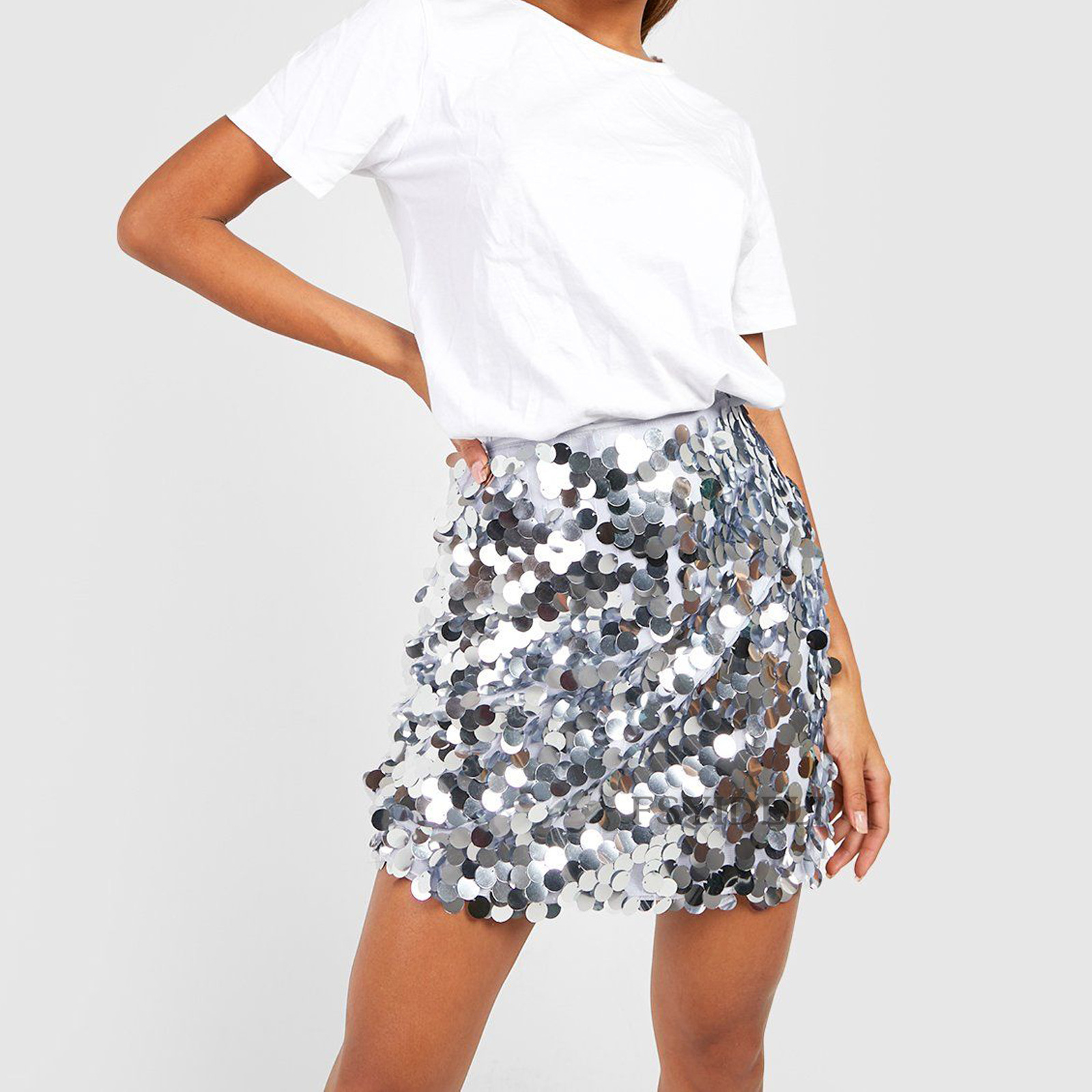 亮片高腰修身性感短裙  Sequined slimming and sexy short skirt
