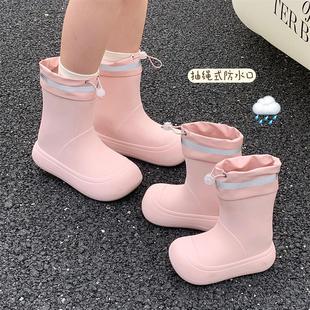 外穿可爱 雨鞋 女款 2024新款 儿童雨靴学生上学专用硅胶防滑洋气时尚