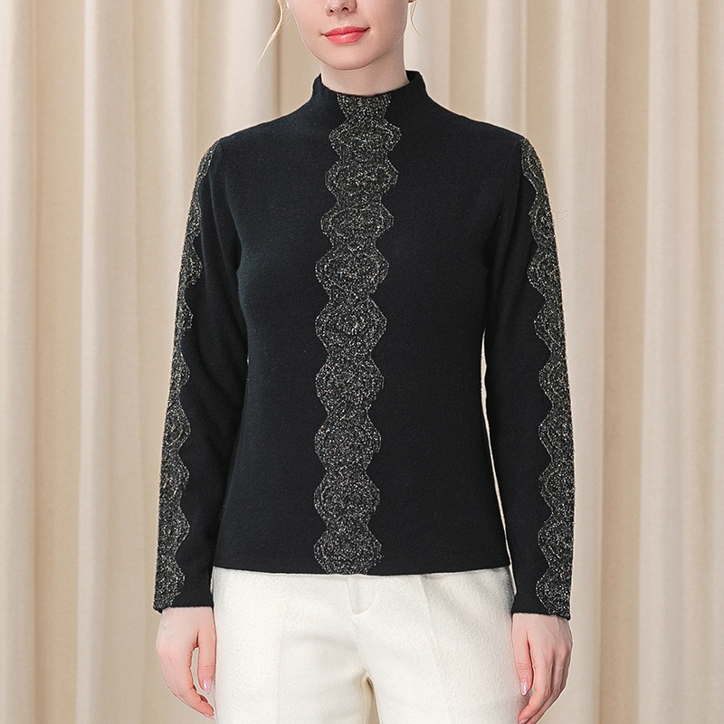 纯山羊绒12针26支两股百搭套头衫