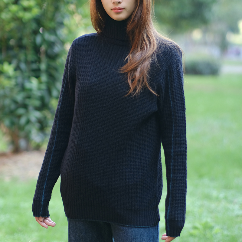 纯羊绒长袖高领柔软休闲羊绒衫