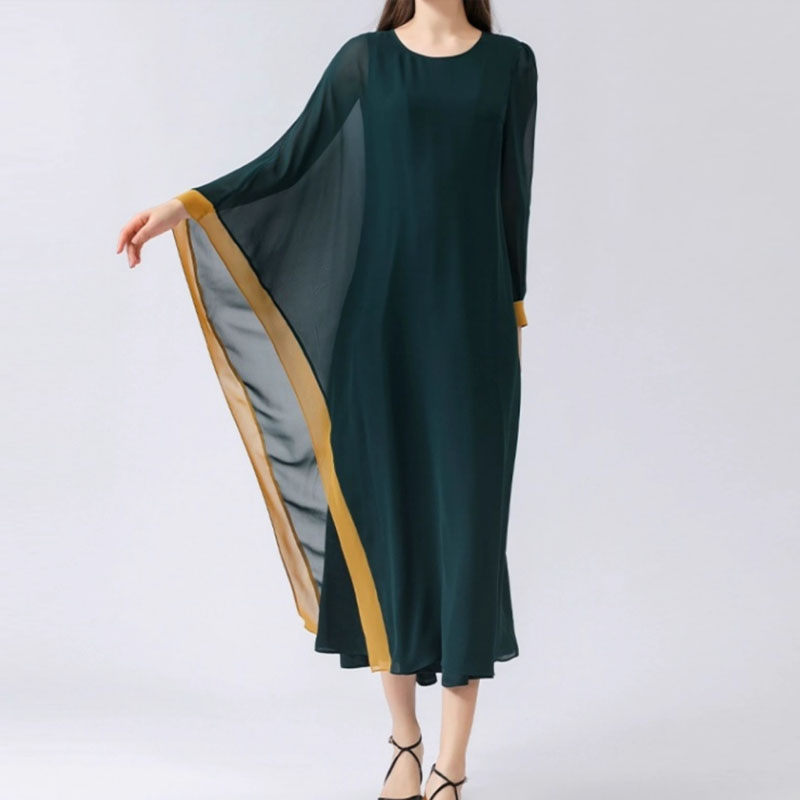 100%提花真丝休闲百搭连衣裙