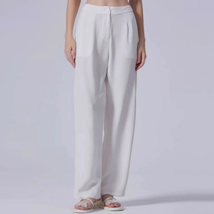 不查看瑕疵位置 不退换 30姆米真丝重磅牛奶白自然腰长裤 稍瑕疵