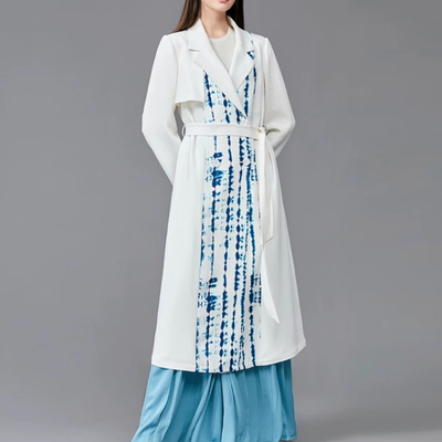 长袖西装领长款通勤百搭风衣