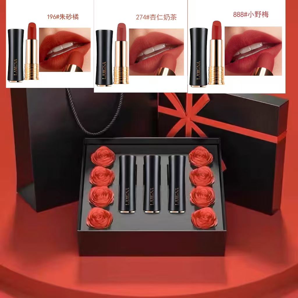 新款小蛮腰限定丝绒哑光雾面口红礼盒情人节限定款不沾杯口红