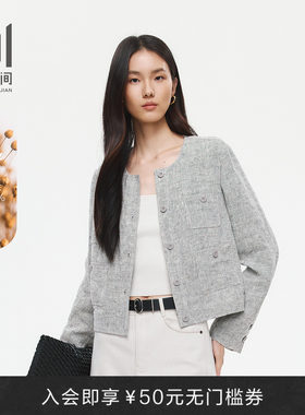 水云间女装亚麻透气短外套