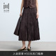 新款 水云间女装 松紧腰弹力宽松柔软亲肤A字半身裙夏季