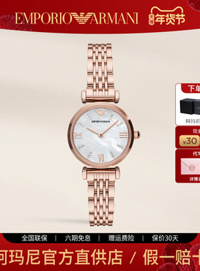 Armani阿玛尼官方手表女 满天星镶钻小表盘钢带石英女表AR11316