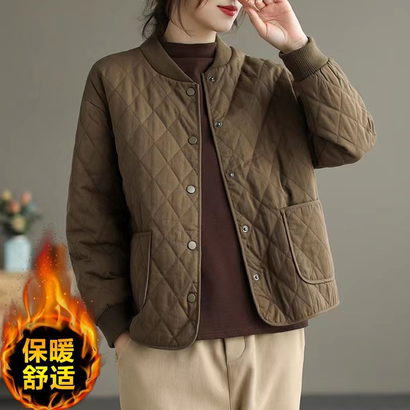 轻薄棉服女2026冬新款圆领棒球服棉衣女韩版小个子短款棉衣女外套