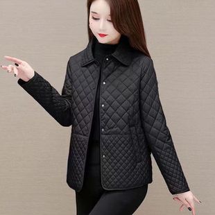 中年妈妈装 棉服外套女2025秋冬新款 时尚 宽松韩版 菱格夹棉棉衣 大码